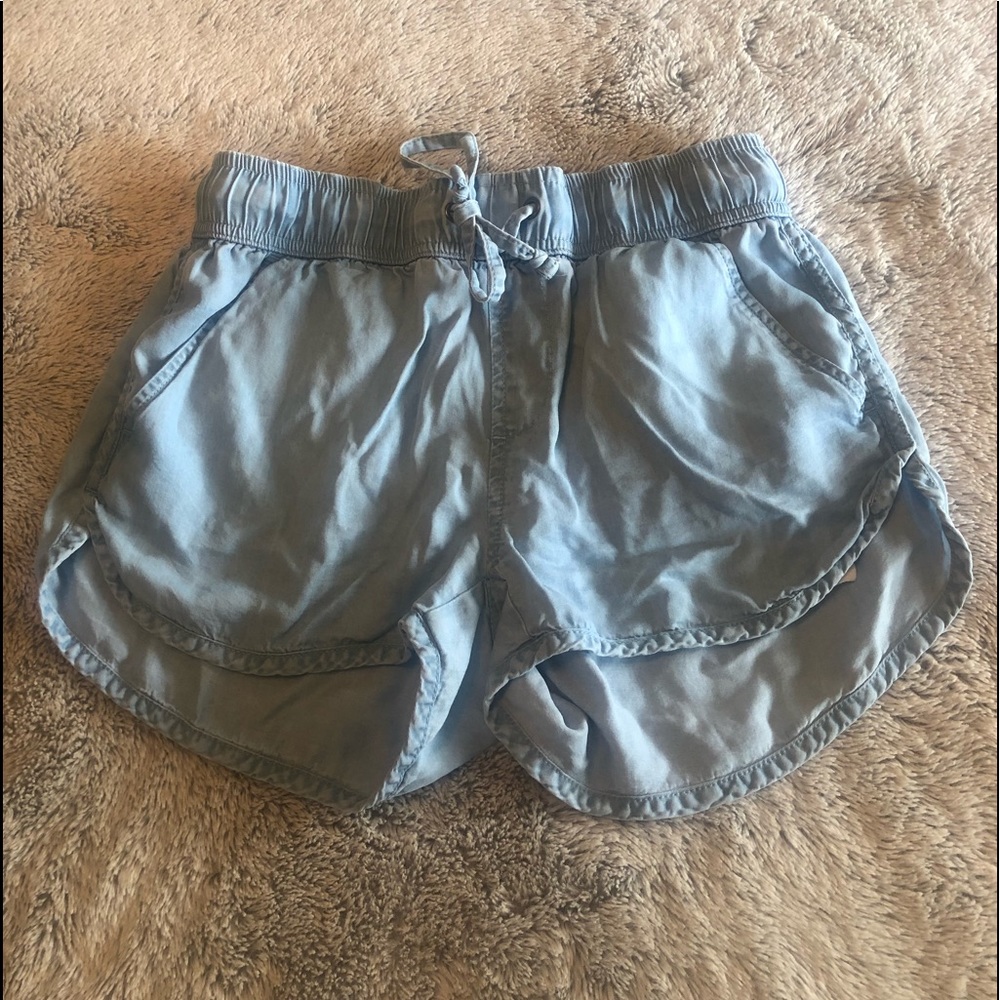 blue denim shorts